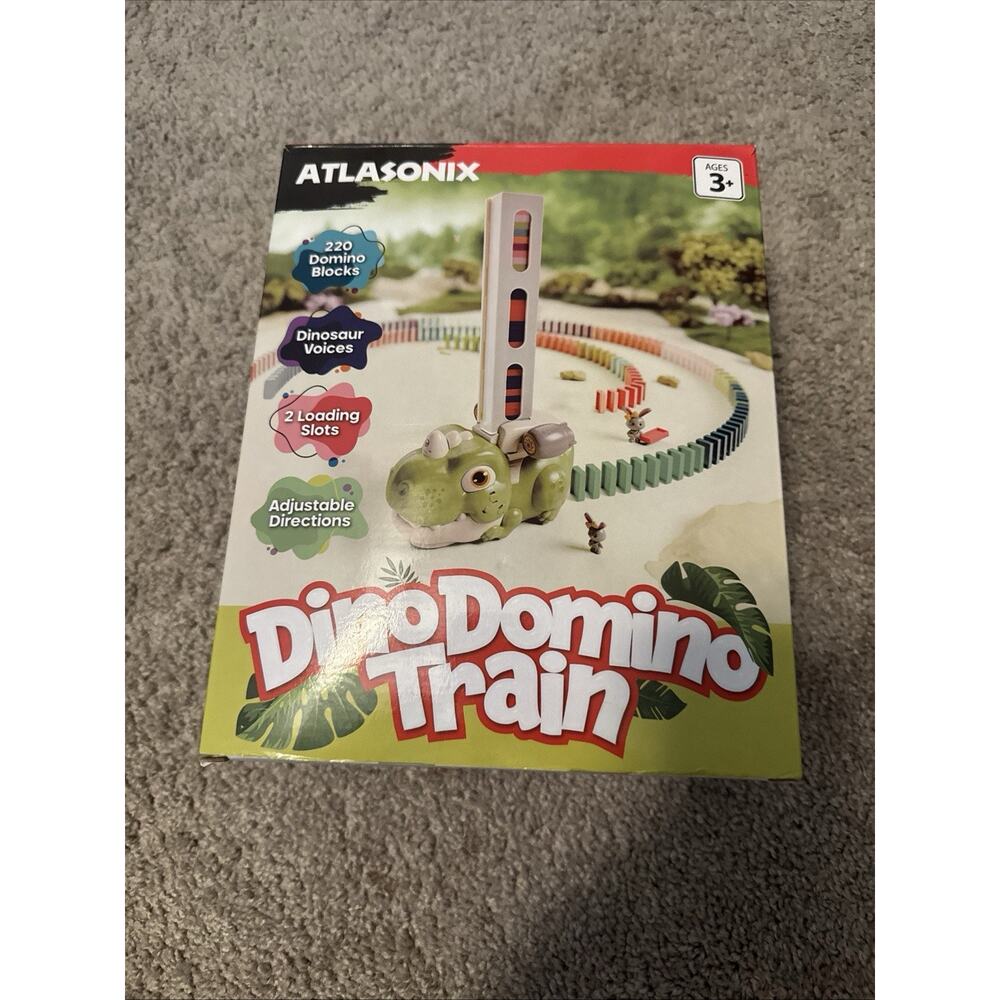 Atlasonix Dino Domino Train Ages 3+ Dinosaur Dominoes